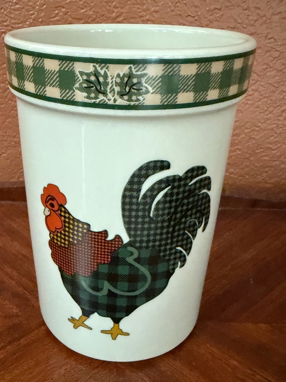 Julie Ingleman Designs (1998) Rooster Morn Utensil Holder EUC
